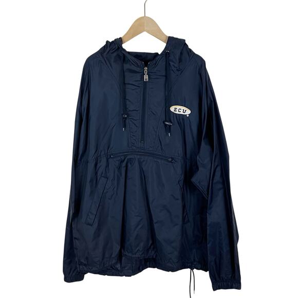 Vintage Y2K Navy Blue ECU East Carolina University Windbreaker Jacket Size Large - Picture 1 of 5